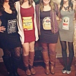 Liquor Beer sexy Halloween costume. Burgundy midi sleeveless dress sz XS…